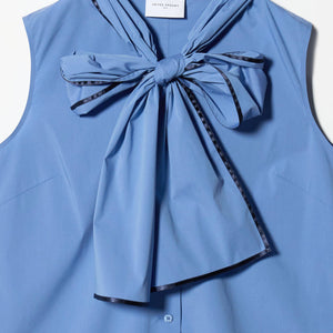 パイピング リボン ブラウス