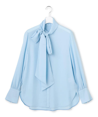 セルロースシルクビエラ ボウタイ付きブラウス