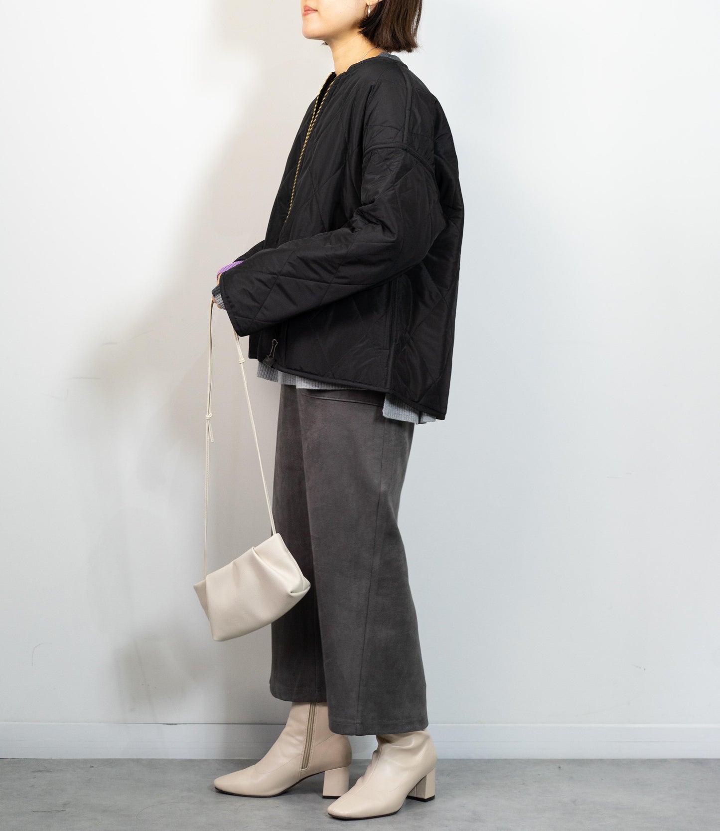 リバーシブルファーキルティングアウター