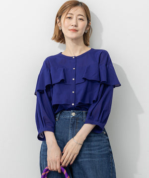 クリアトリコットジャージー フリルデザイン カットソー