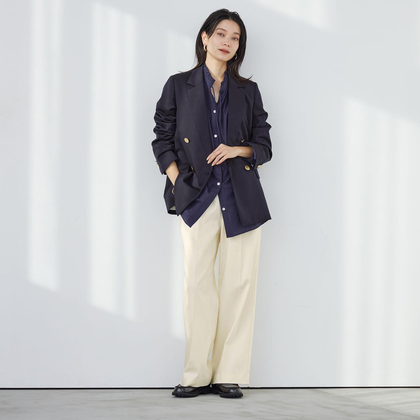 ［size SHORT/TALLあり］ニーハイフレアパンツ デニム 2 ストレッチ