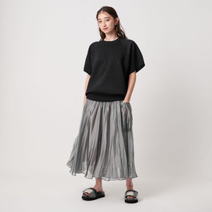 シャンブレー オーガンザ ポケット スカート