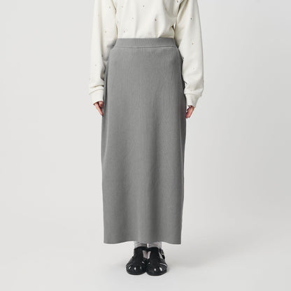 【WEB限定 Wardrobe DAILY MINIMAL】ポリエステルコットン リブニットタイトスカート ウォッシャブル