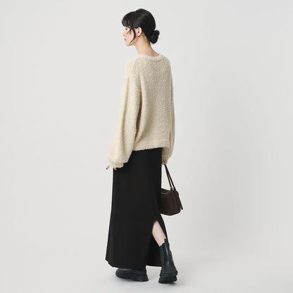 【WEB限定 Wardrobe DAILY MINIMAL】ポリエステルコットン リブニットタイトスカート ウォッシャブル