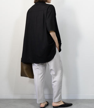 接触冷感バンドカラーシャツ