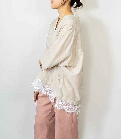 レースドッキングスキッパーブラウス