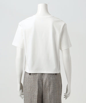 スーピマコットン プレミアムジャージー 半袖クロップド丈Tシャツ
