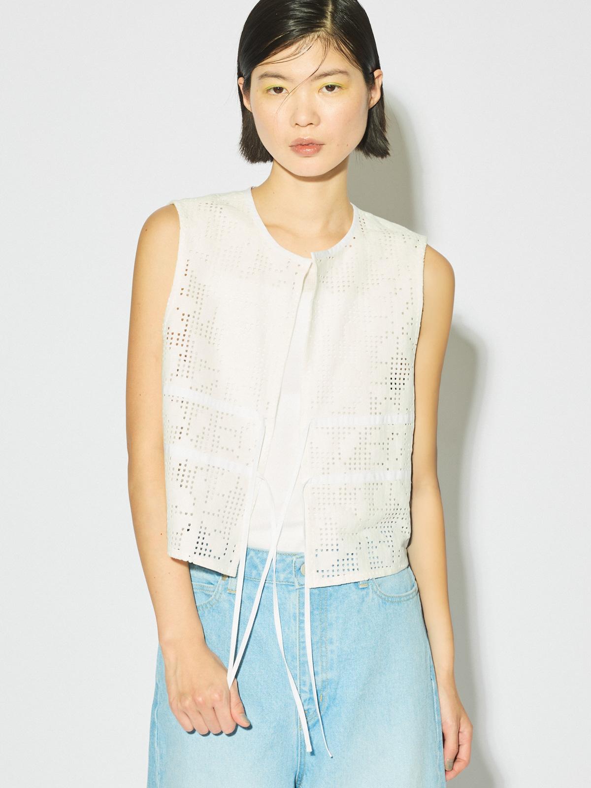 MIDIUMISOLID for Ladies レースショートベスト