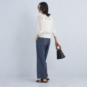 アート ボタニカル プリント パンツ