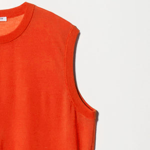 ウールナイロン シアーノースリーブニット