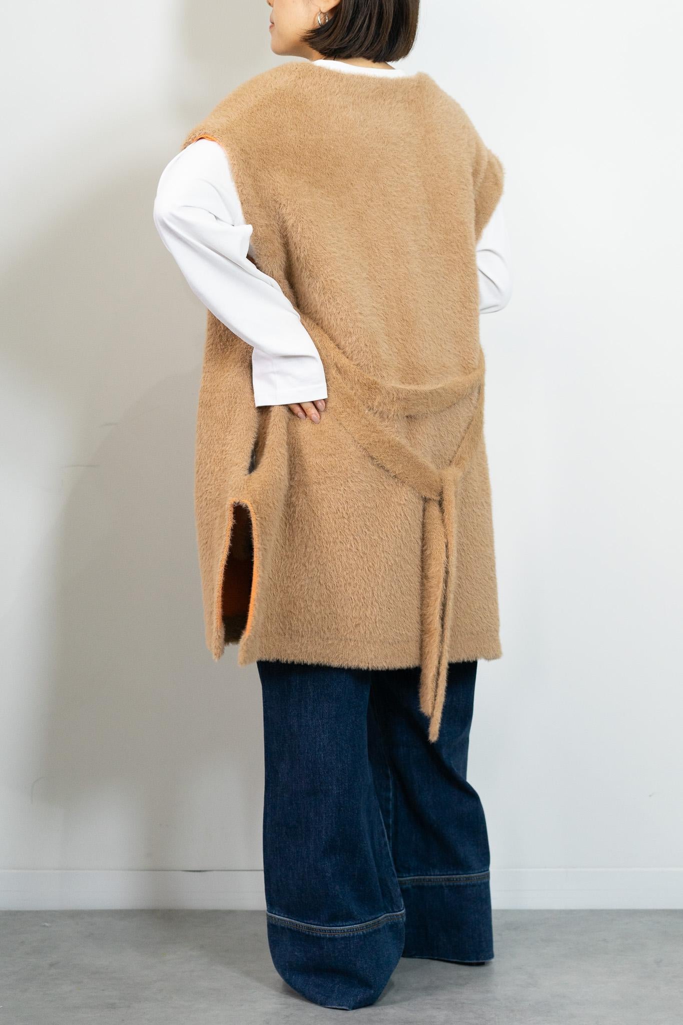 バイカラーテープシャギーニットベスト