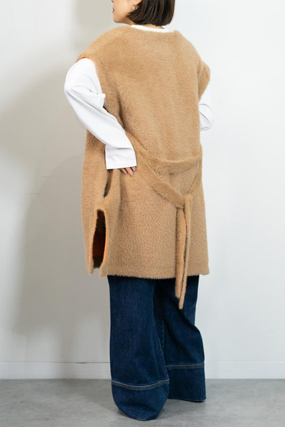 バイカラーテープシャギーニットベスト