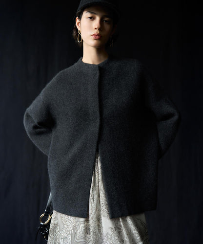 ラクーンブレンドダブルフェイス ニット アウター