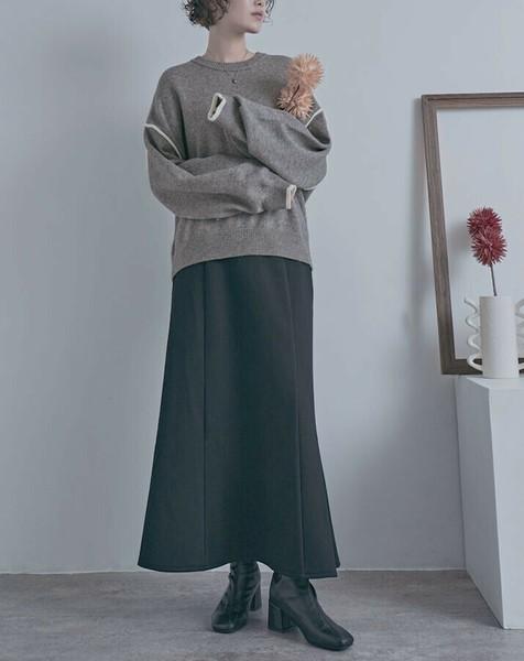 バイカラーラインニット