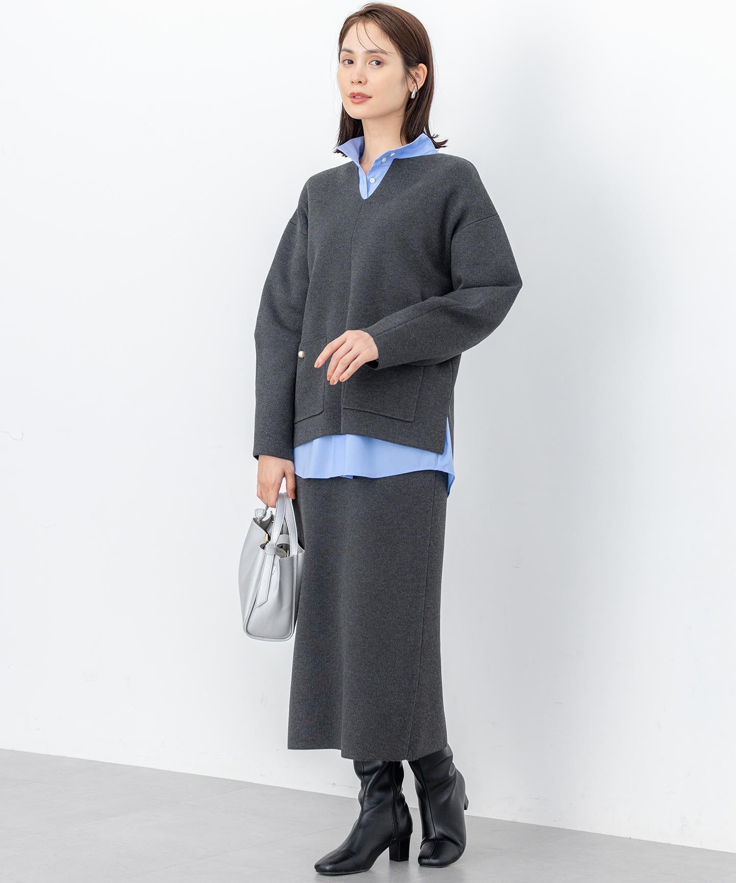 コットンタッチシャーティング刺繍入り ブラウス