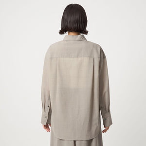 ［size SHORTあり］ウール混ボイル シャツ -ウォッシャブル-