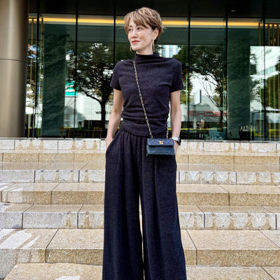 半袖ハイネックパンツセットアップ