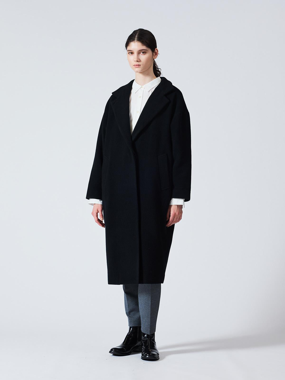 mizuiro ind ウールブレンドスタンドカラーコート