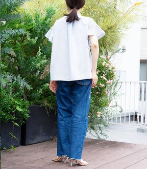 ストライプフレアスリーブブラウス