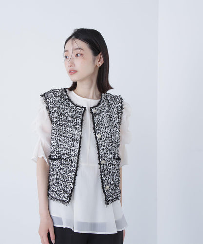 ツイーディーニットジレ