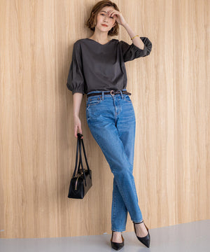 スムースデザイン パフスリーブ カットソー