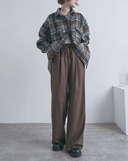 スウェードライクイージーパンツ