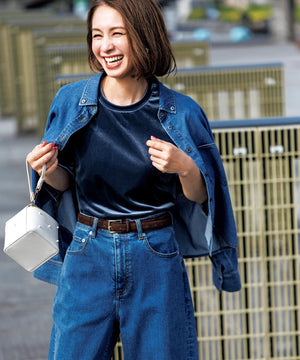 ストレッチ ベロアTシャツ