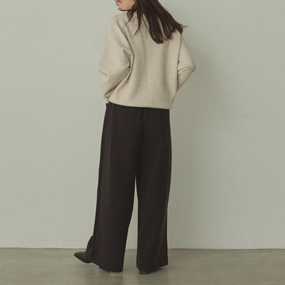あったかポンチベロアボンディングワイドパンツ