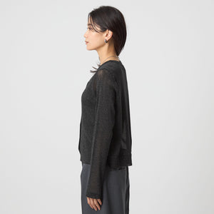 シアーラメ チュール カーディガン