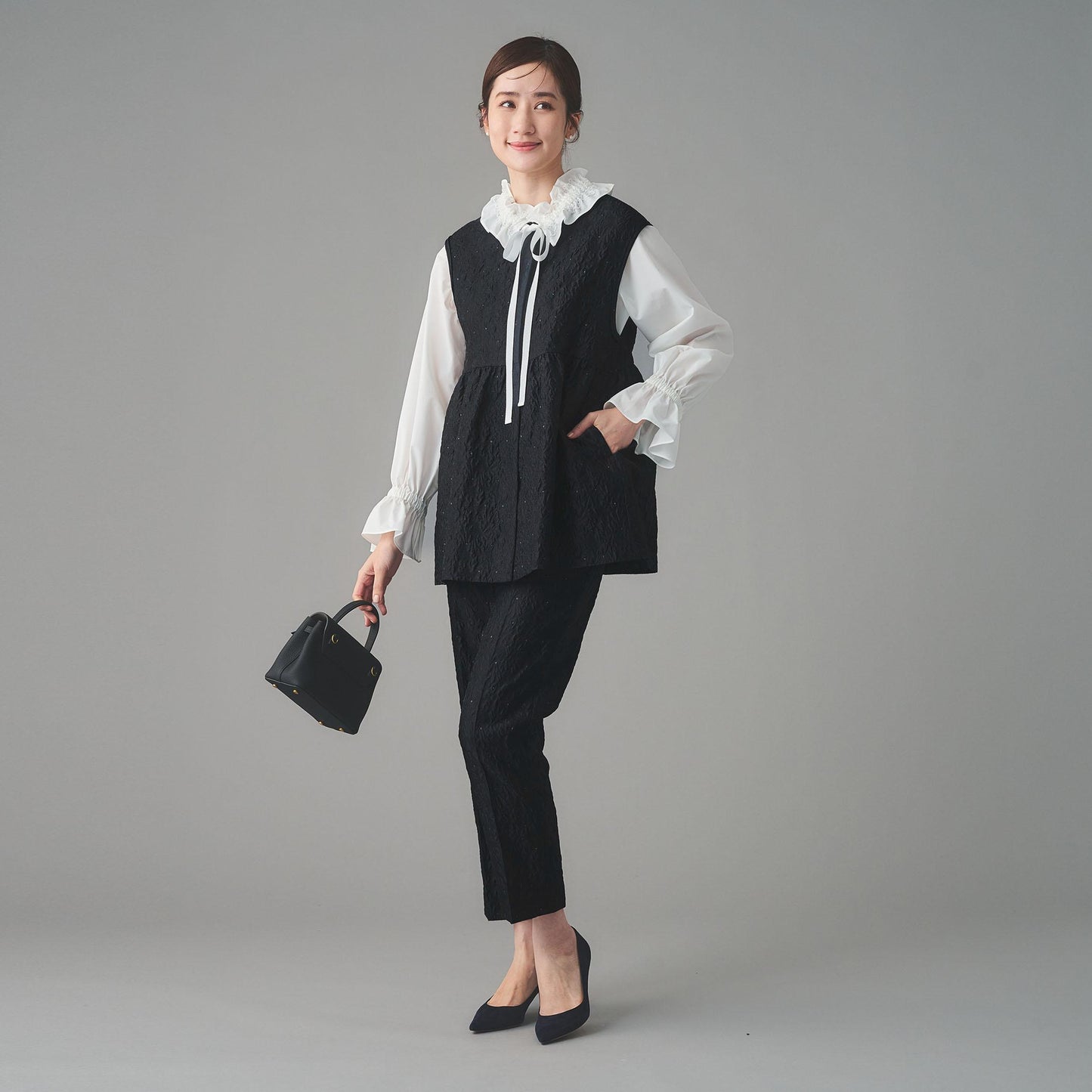 GISHA 2トーン ジャガード ベスト