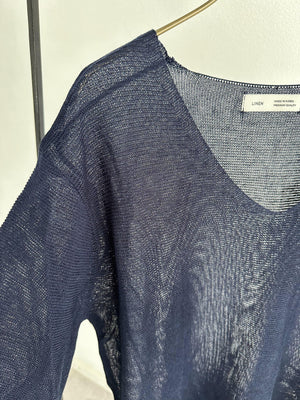 Vネックリネンカットソー