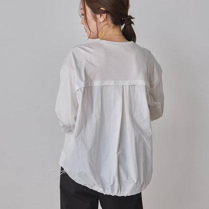 布帛ドッキングカットソー