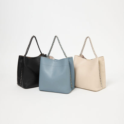 Anne  チェーン トップハンドル 2WAY サッチェルショルダー セール】* チェーン モチーフ ハンドル 2WAY A4 ショルダー
