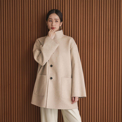 バイカラー リバー Aライン コート