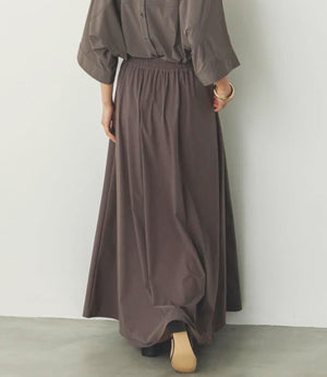 【接触冷感】ギャザーフレアスカート