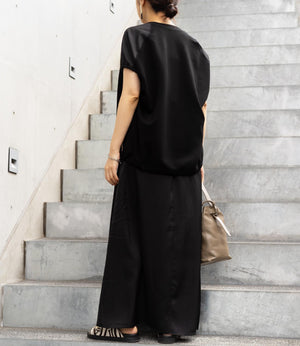 異素材切り替えドロストラグランカットソー