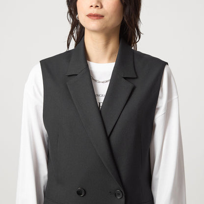 ツイードライク ジレ マシンウォッシャブル 帯電防止