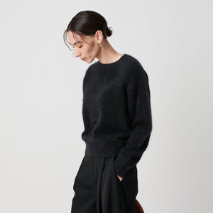 フォックスカシミヤブレンド クルーネックニットプルオーバー