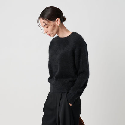 フォックスカシミヤブレンド クルーネックニットプルオーバー