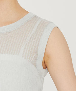 シアー リブ ノースリーブ ニット（uncrave STANDARD）