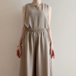 ノースリ ワイドスラックスセットアップ