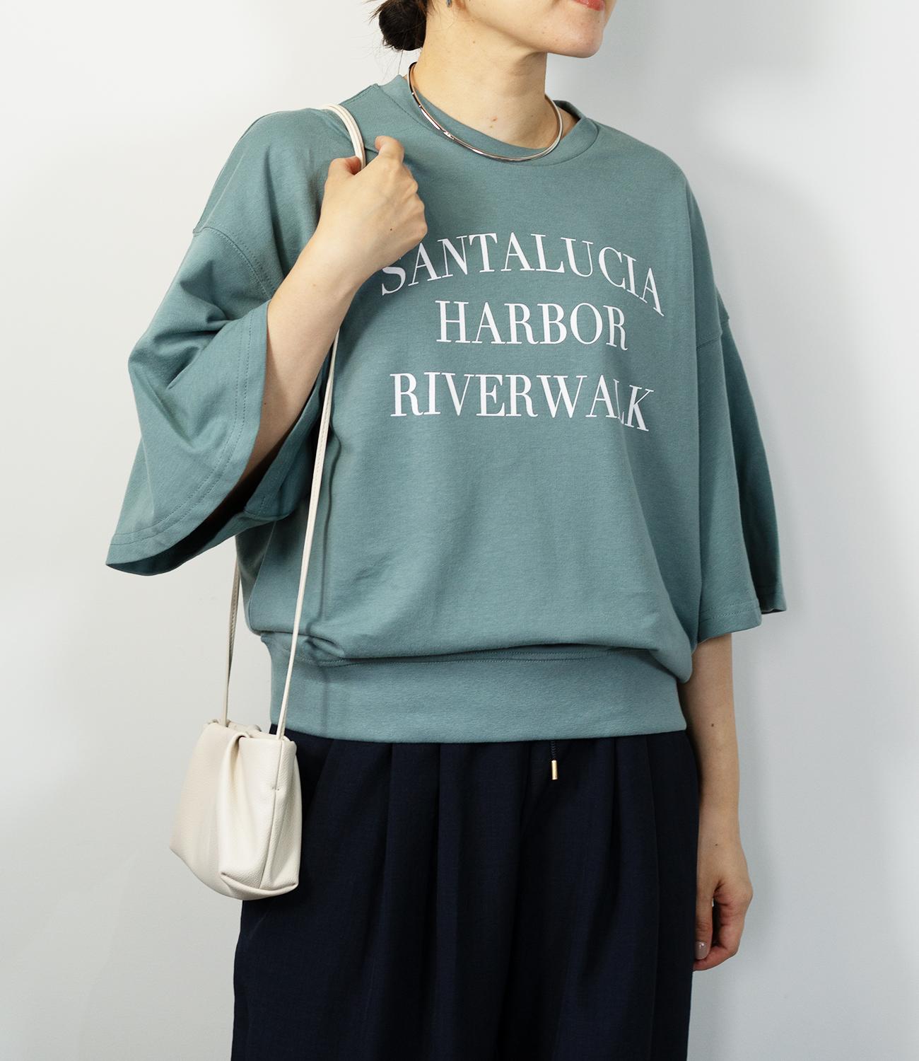 フレア袖レタリングTシャツ