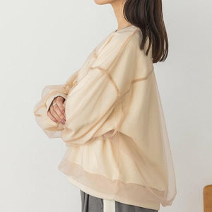 チュールレイヤードカットソー