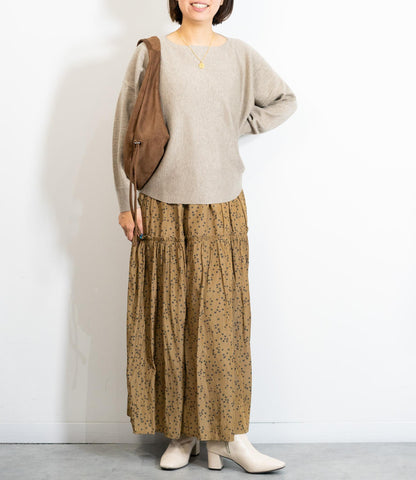 ボートネックラウンドニット