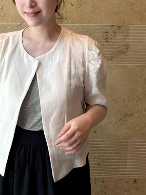 リネンクロップドジャケット