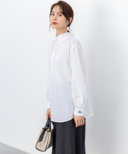 コットンタッチシャーティング刺繍入り ブラウス