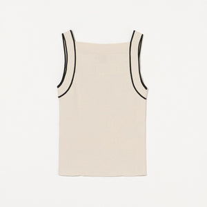 リブスクエアネック パイピングキャミソール - ウォッシャブル -