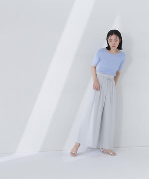 ナローリボンイージーワイドパンツ