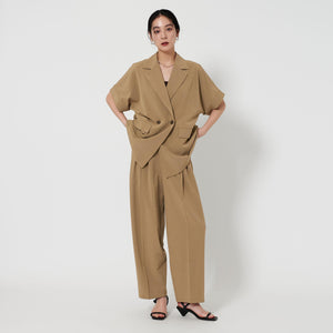 【WEB限定 Wardrobe DAILY MINIMAL】ハーフスリーブ ドルマンジャケット -ウォッシャブル-