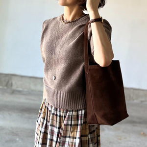 本革スエードショルダーバッグ